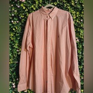 Ralph Lauren Orange Checkered Dress Shirt